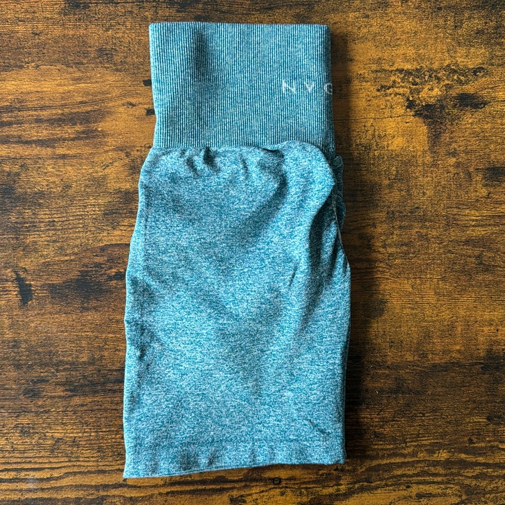 XS NVGTN Teal Scrunch Seamless Shorts